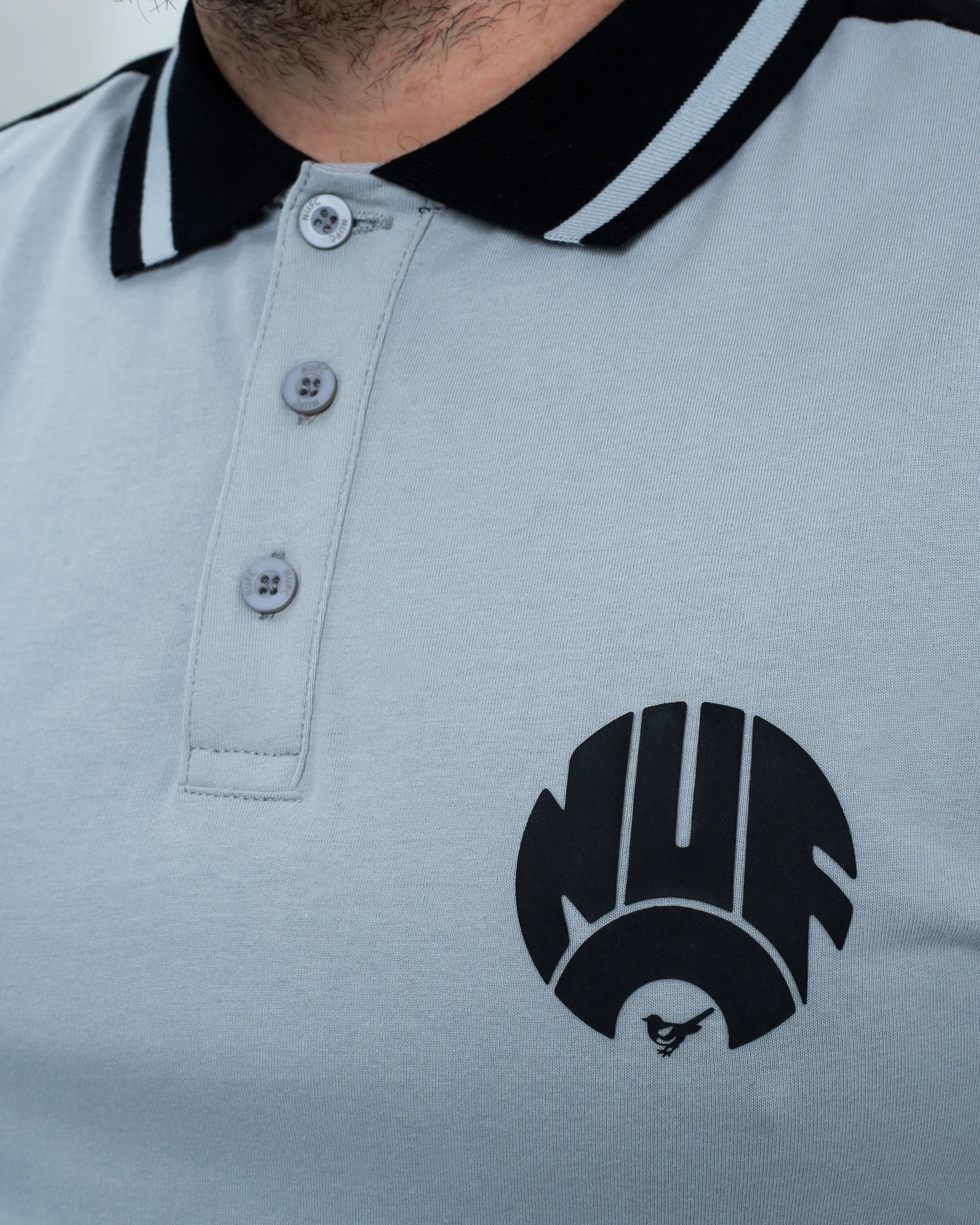 Newcastle United Grey Archive Tipped Polo Shirt