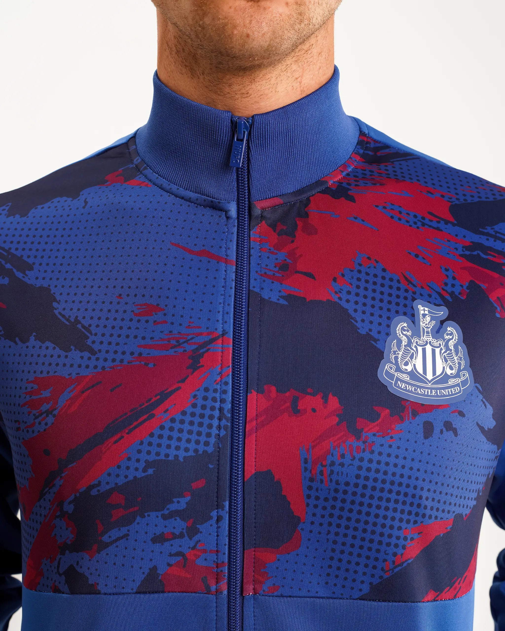 Newcastle United Men's Navy Camo Poly Track Top