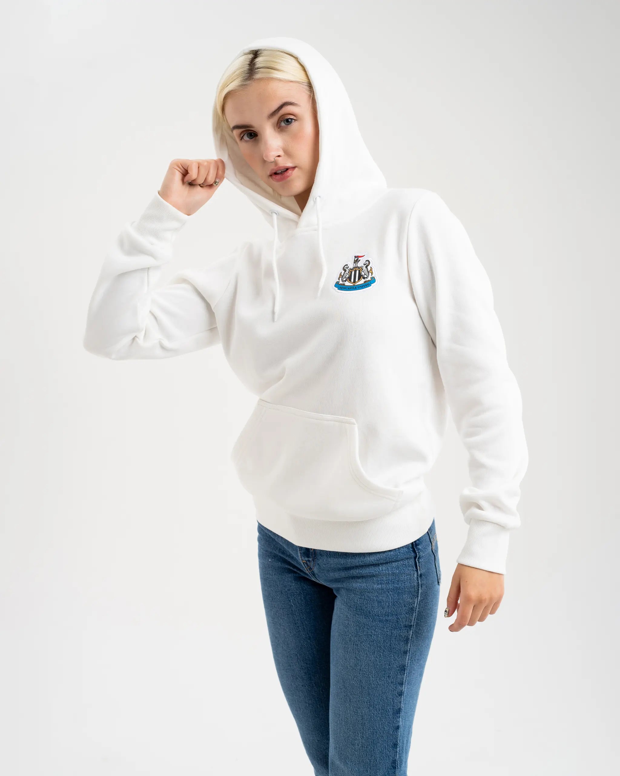 Newcastle United Women's Cream Terrace Crest Hoodie