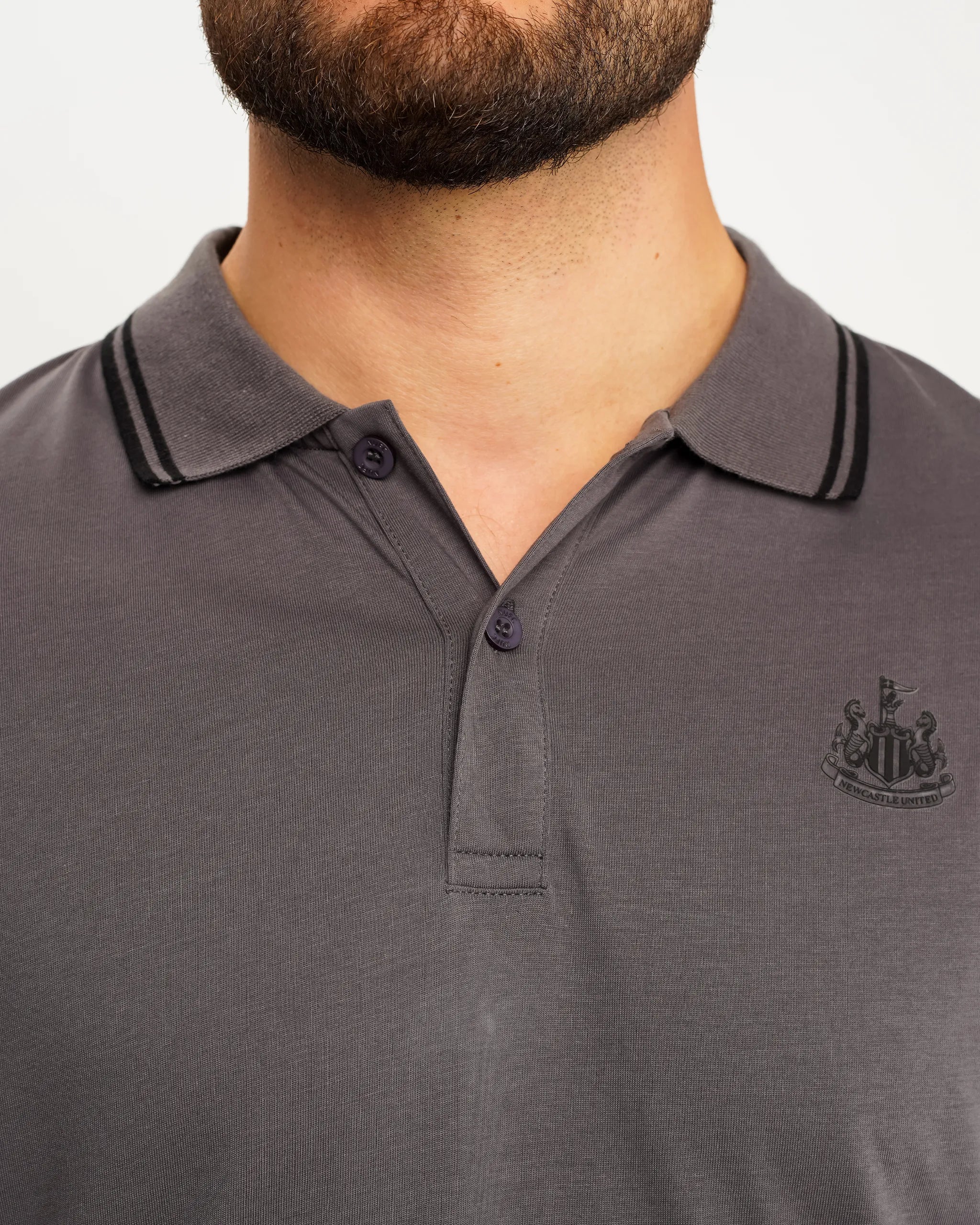 Newcastle United Men's Black Label Grey Polo Shirt