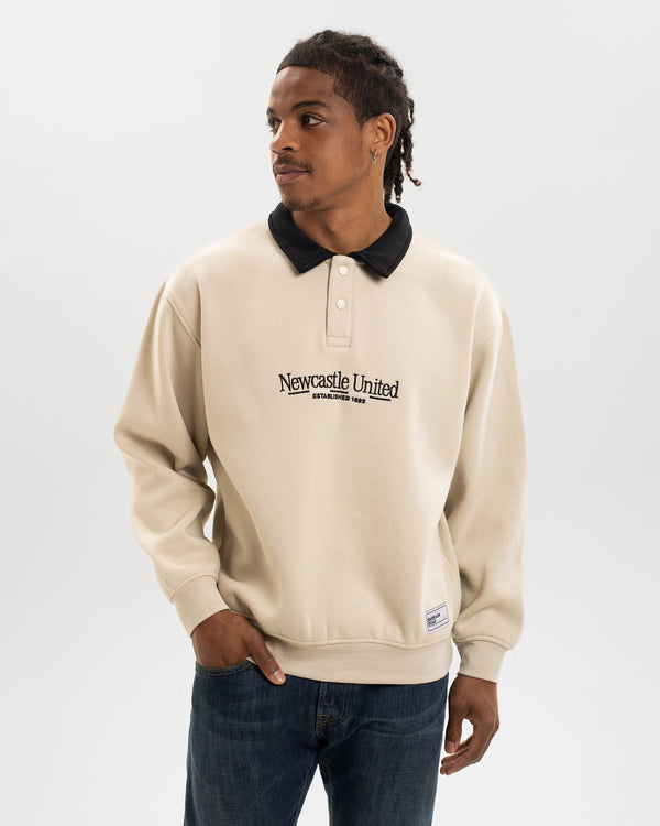Newcastle United St. James' Park Stone Graphic Collared Sweater