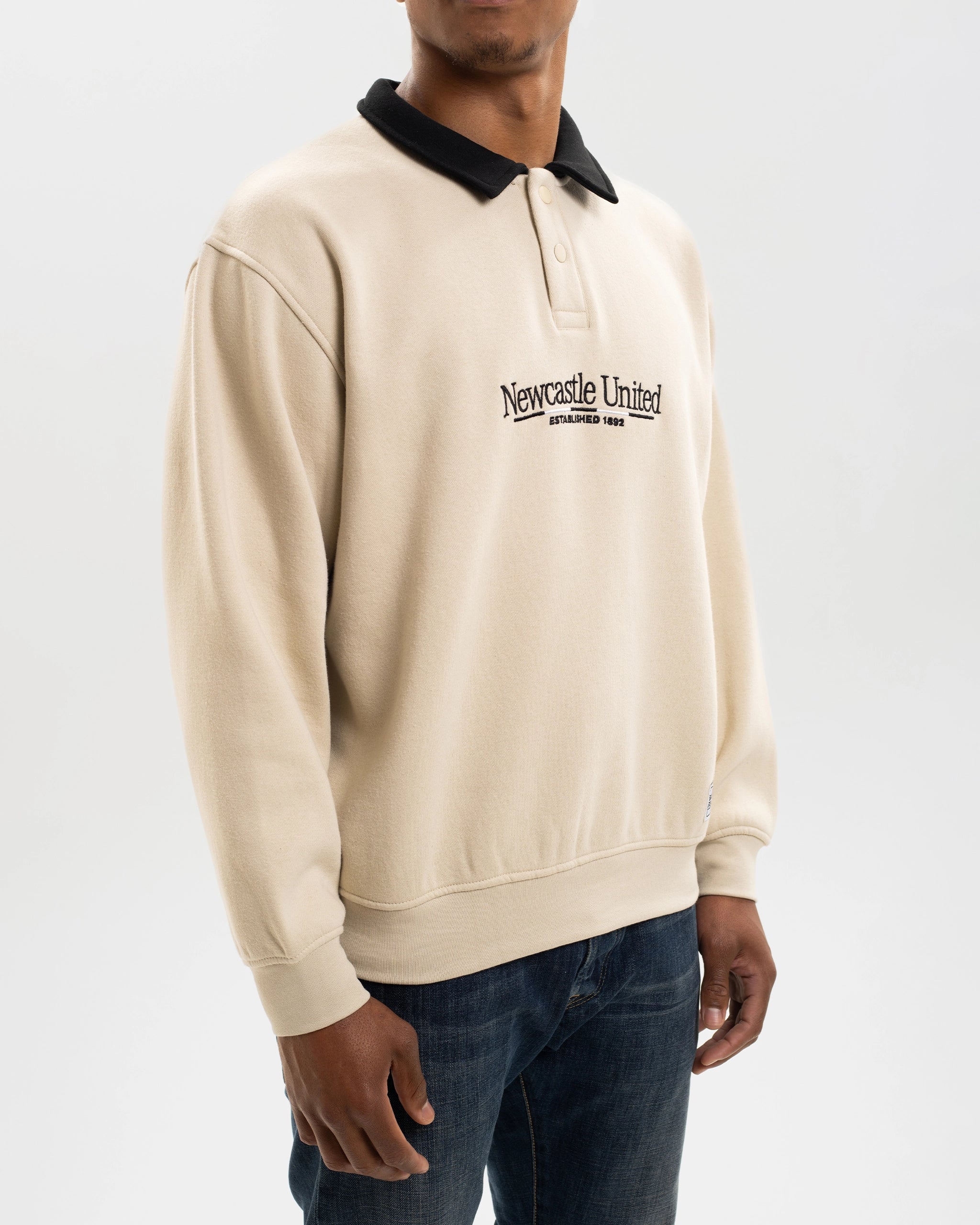 Newcastle United St. James' Park Stone Graphic Collared Sweater