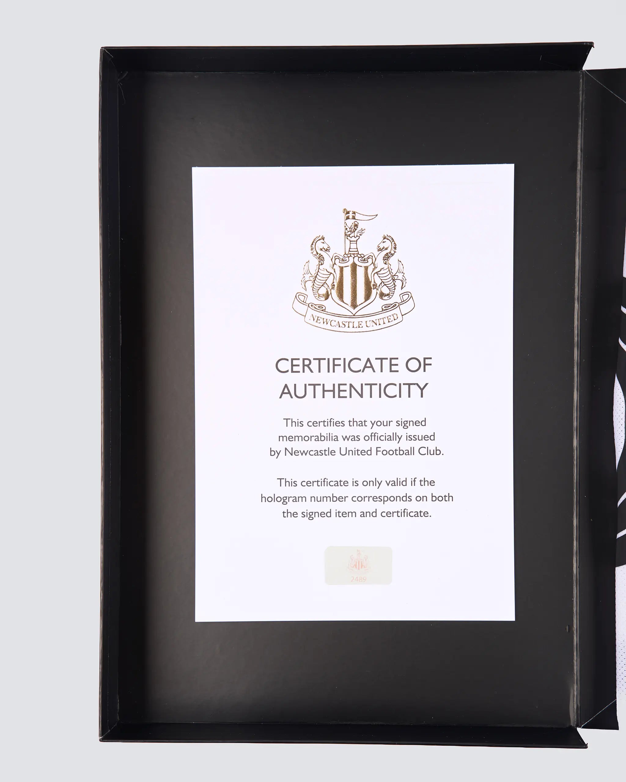 Newcastle United WISSA 25/26 Boxed Signed Home Gold Carabao Cup Patch Shirt
