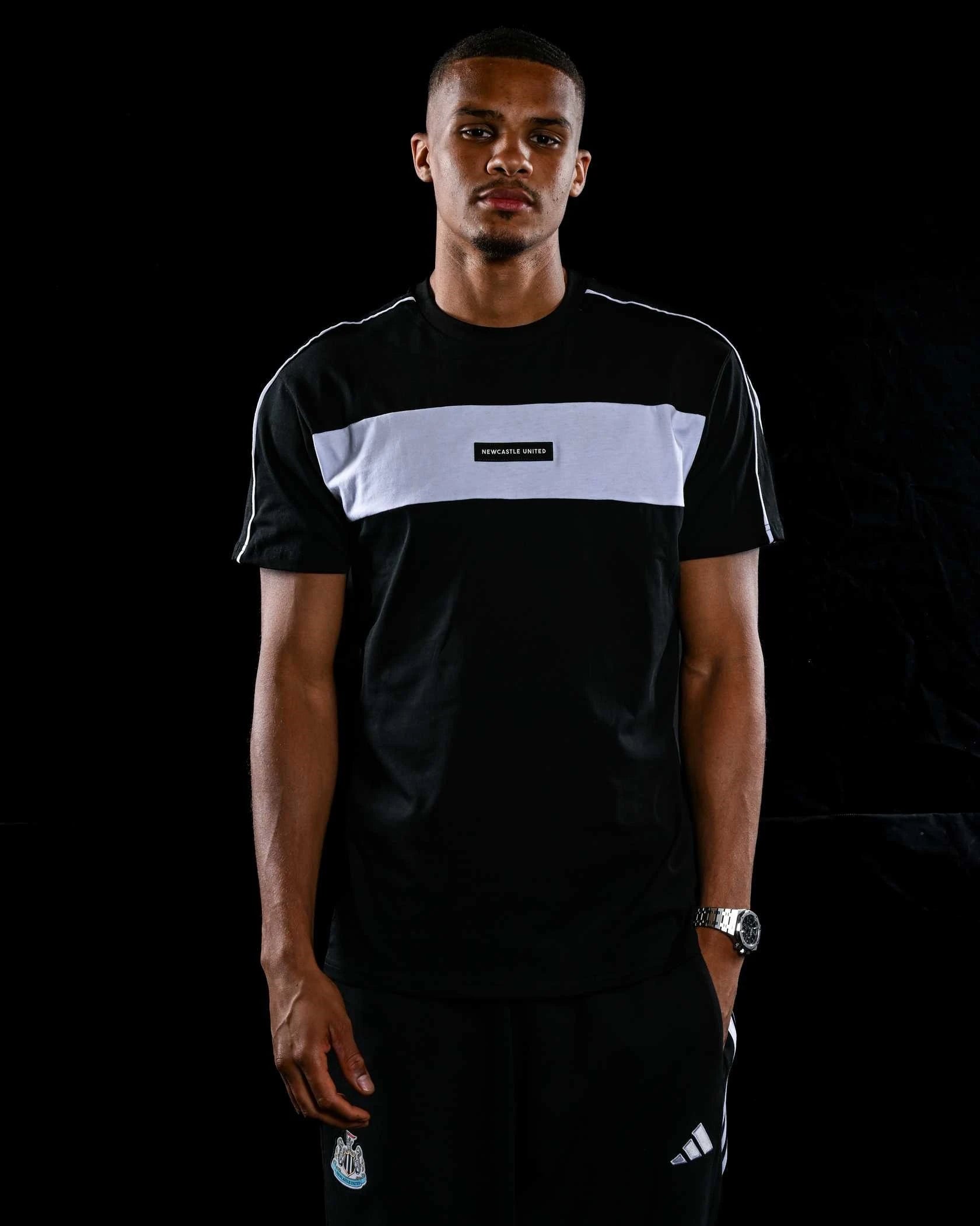 Newcastle United Men's Black Colour Block T-Shirt