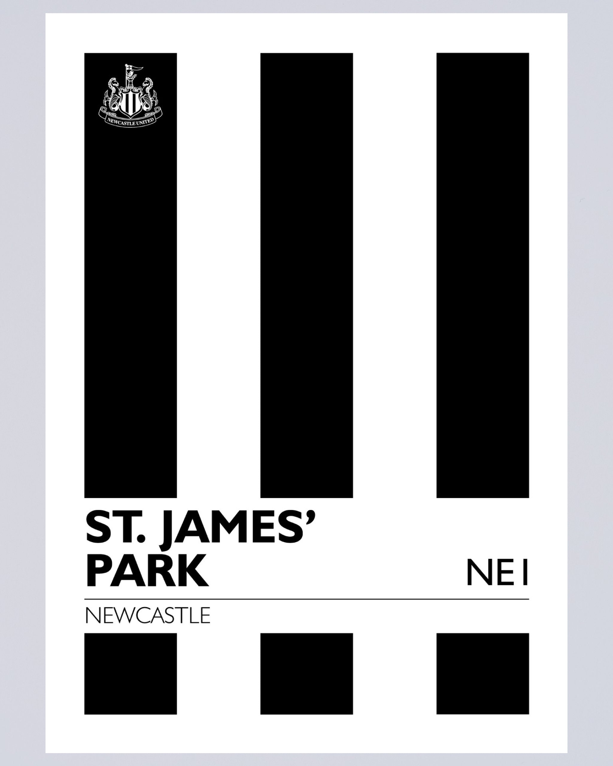 Newcastle United St. James' Park Striped Poster