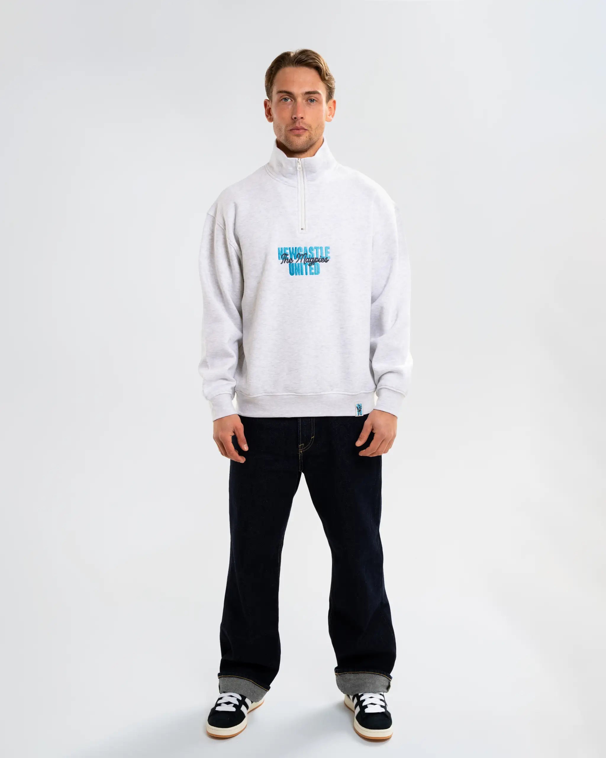 Newcastle United Men's Grey Magpies Quarter Zip