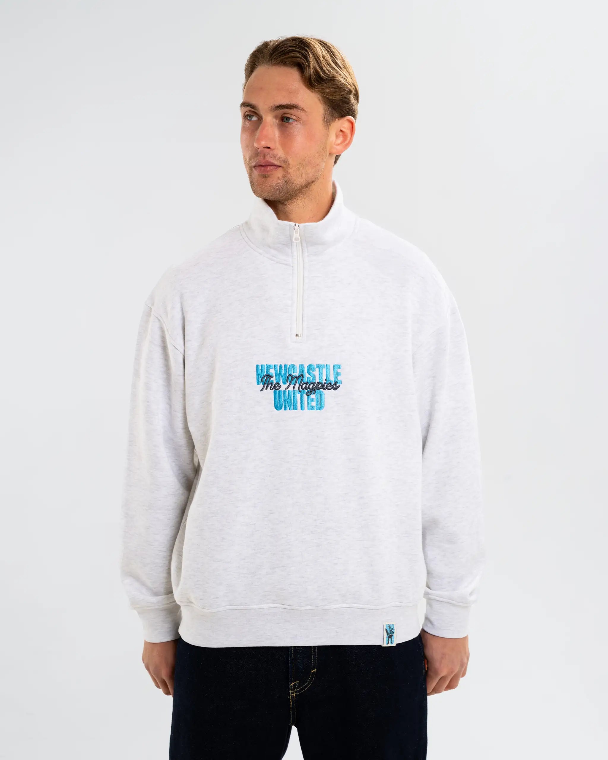 Newcastle United Men's Grey Magpies Quarter Zip
