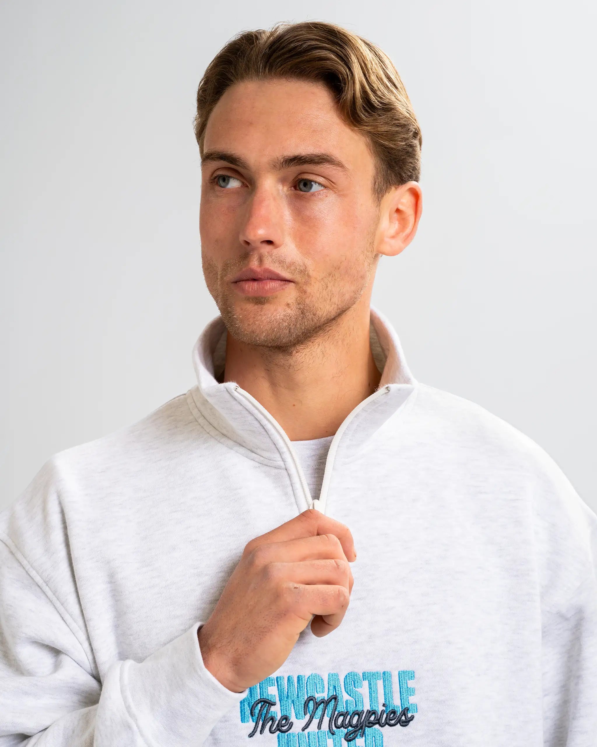 Newcastle United Men's Grey Magpies Quarter Zip