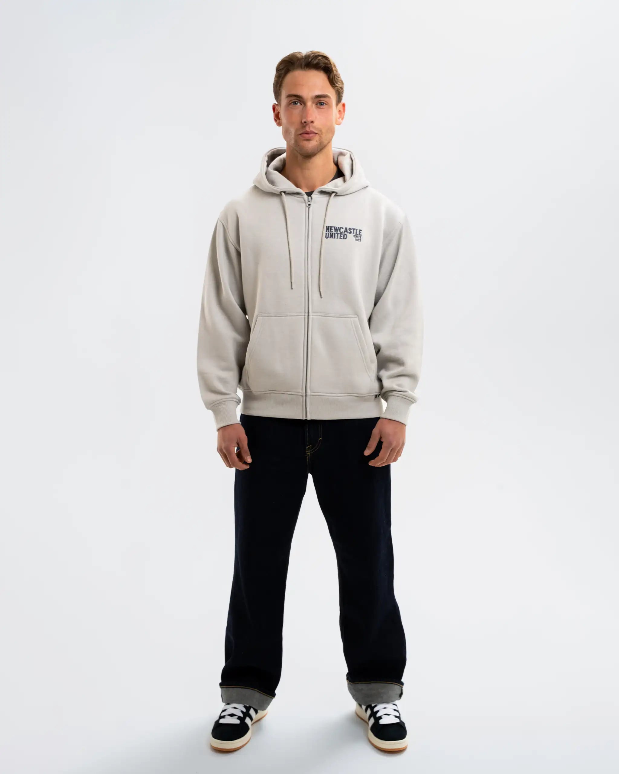 Newcastle United Men's Grey Magpies Zip Up Hoodie