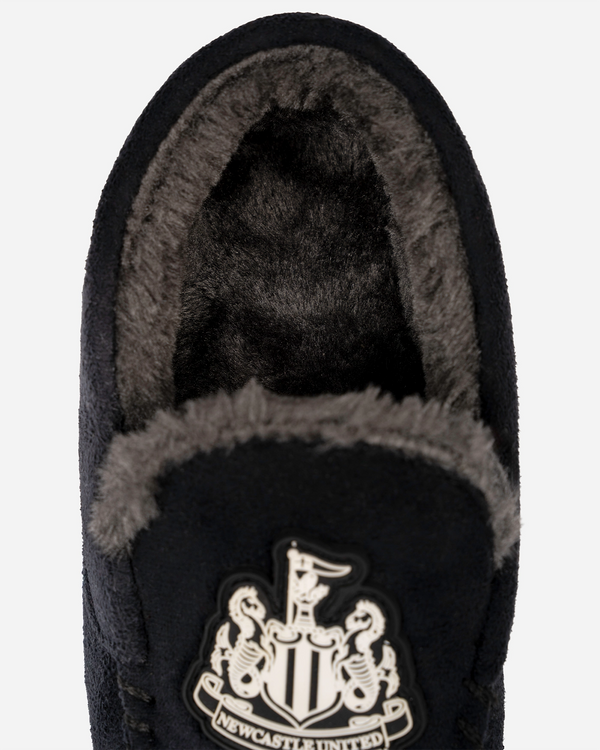 Newcastle United Kids' Black Moccasin Slippers