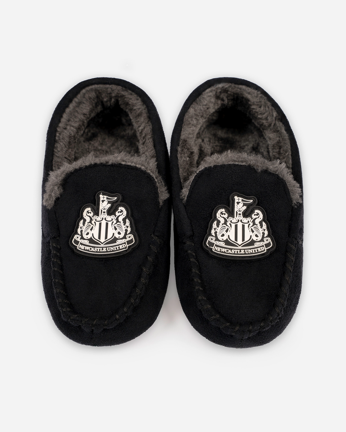Newcastle United Kids' Black Moccasin Slippers