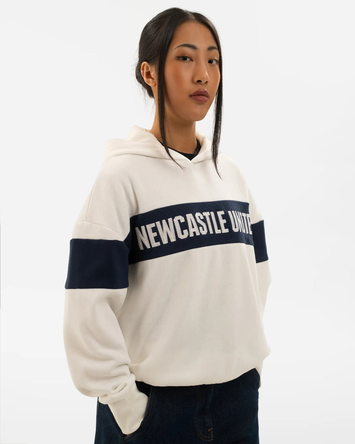 Newcastle United Women's White & Navy Hoodie