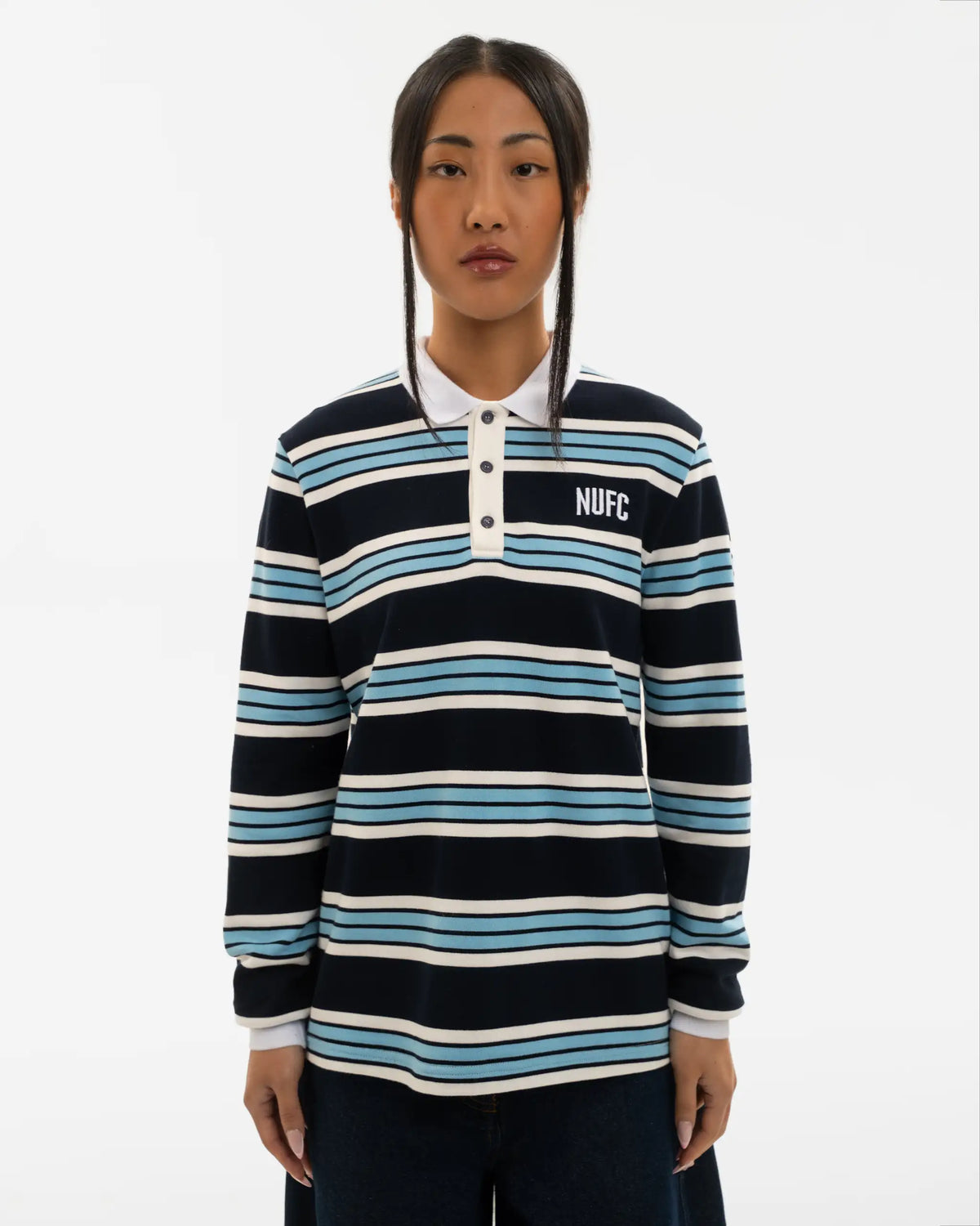 Newcastle United Women's Blue Striped Rugby Top