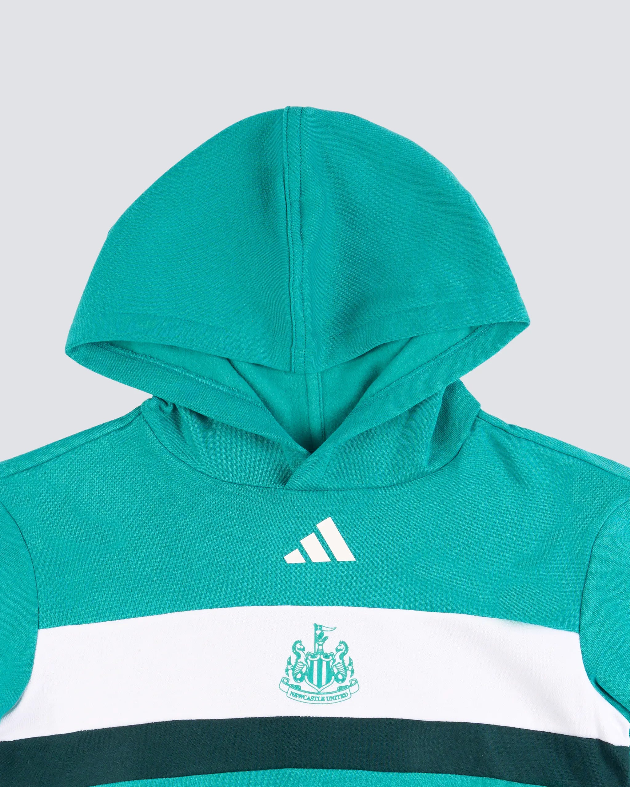 Newcastle United adidas Kid's Teal 3-Stripe Hoodie