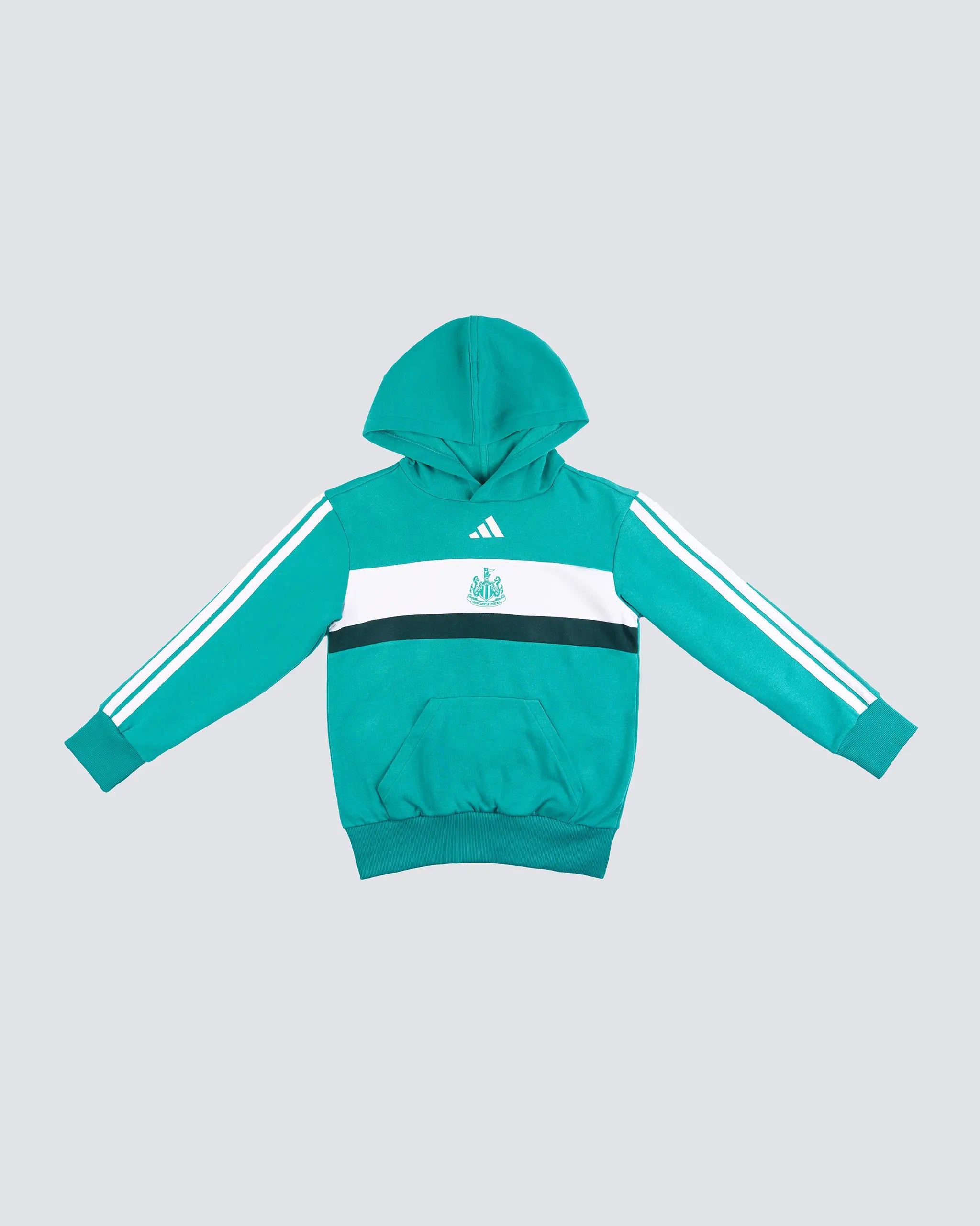 Newcastle United adidas Kid's Teal 3-Stripe Hoodie