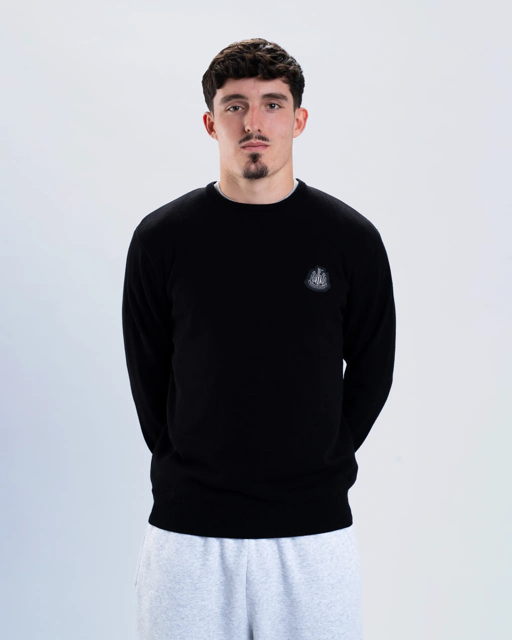 Newcastle United Men's Black Crew Neck Knit Sweater