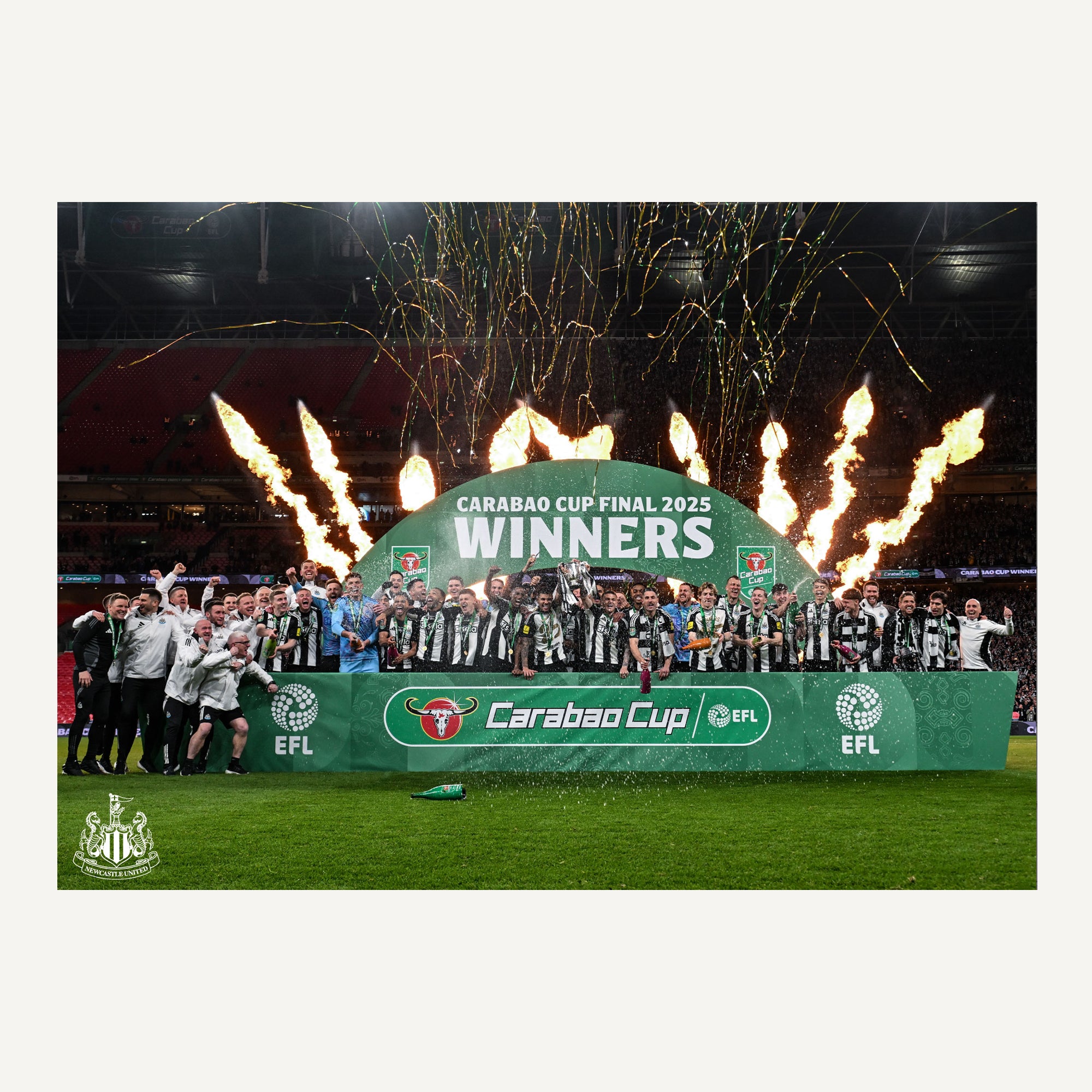 Newcastle United Carabao Cup Winners 2025 Team Celebration Poster