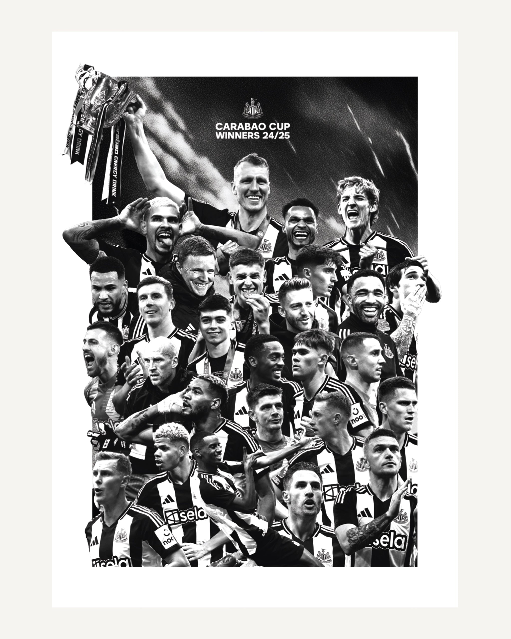 Newcastle United Carabao Cup Winners 2025 Team Poster