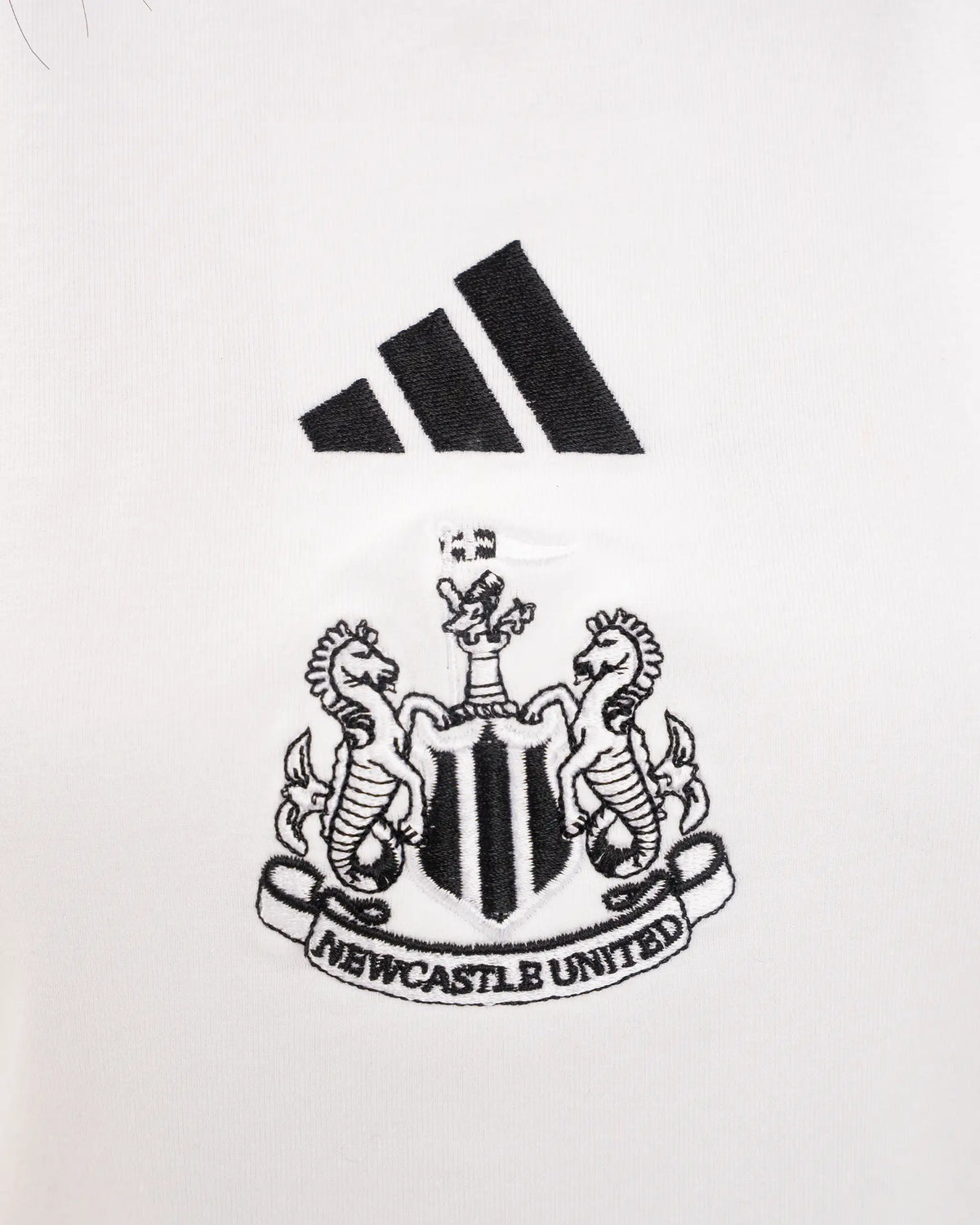 Newcastle United adidas Women's Essentials 3-Stripes Slim White Baby T-Shirt