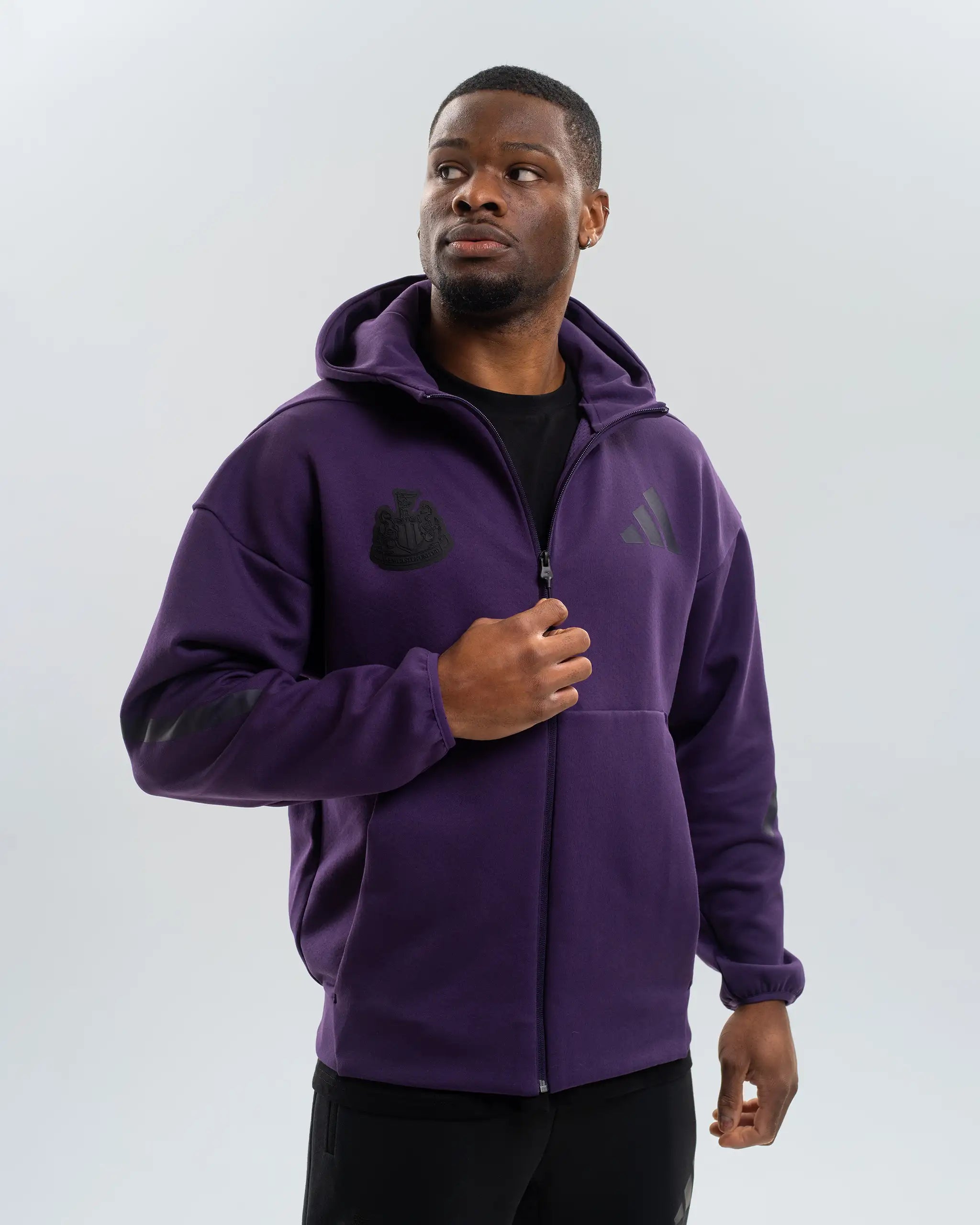 Newcastle United Adidas Z.N.E Men's Plum Zip Up Hoodie