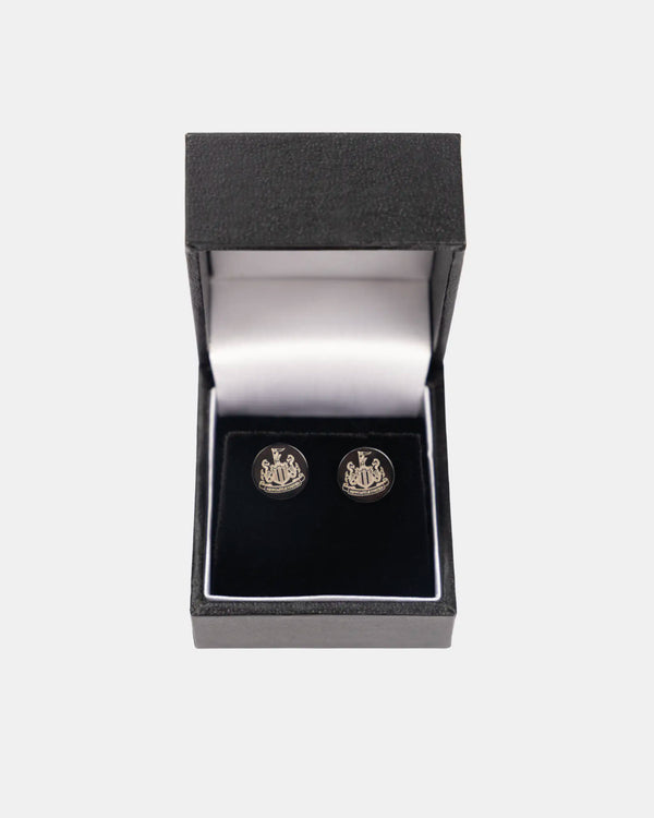 Newcastle United Black Plated Stud Earrings