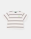 Newcastle United Girl's Black & White Striped Cropped T-Shirt