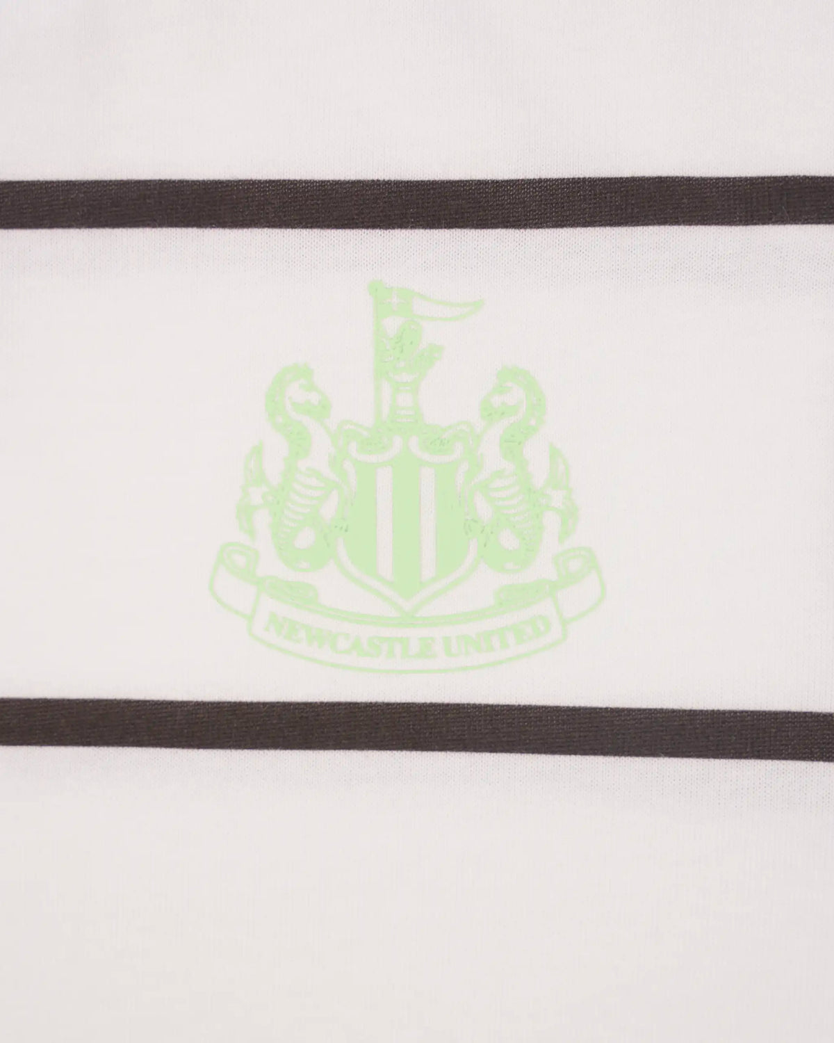 Newcastle United Girl's Black & White Striped Cropped T-Shirt