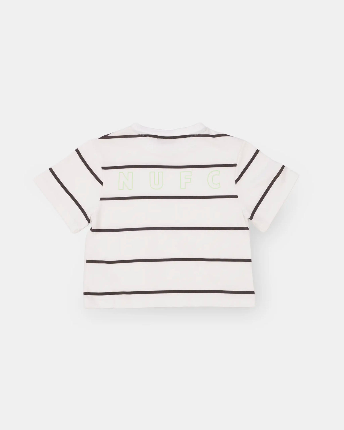 Newcastle United Girl's Black & White Striped Cropped T-Shirt
