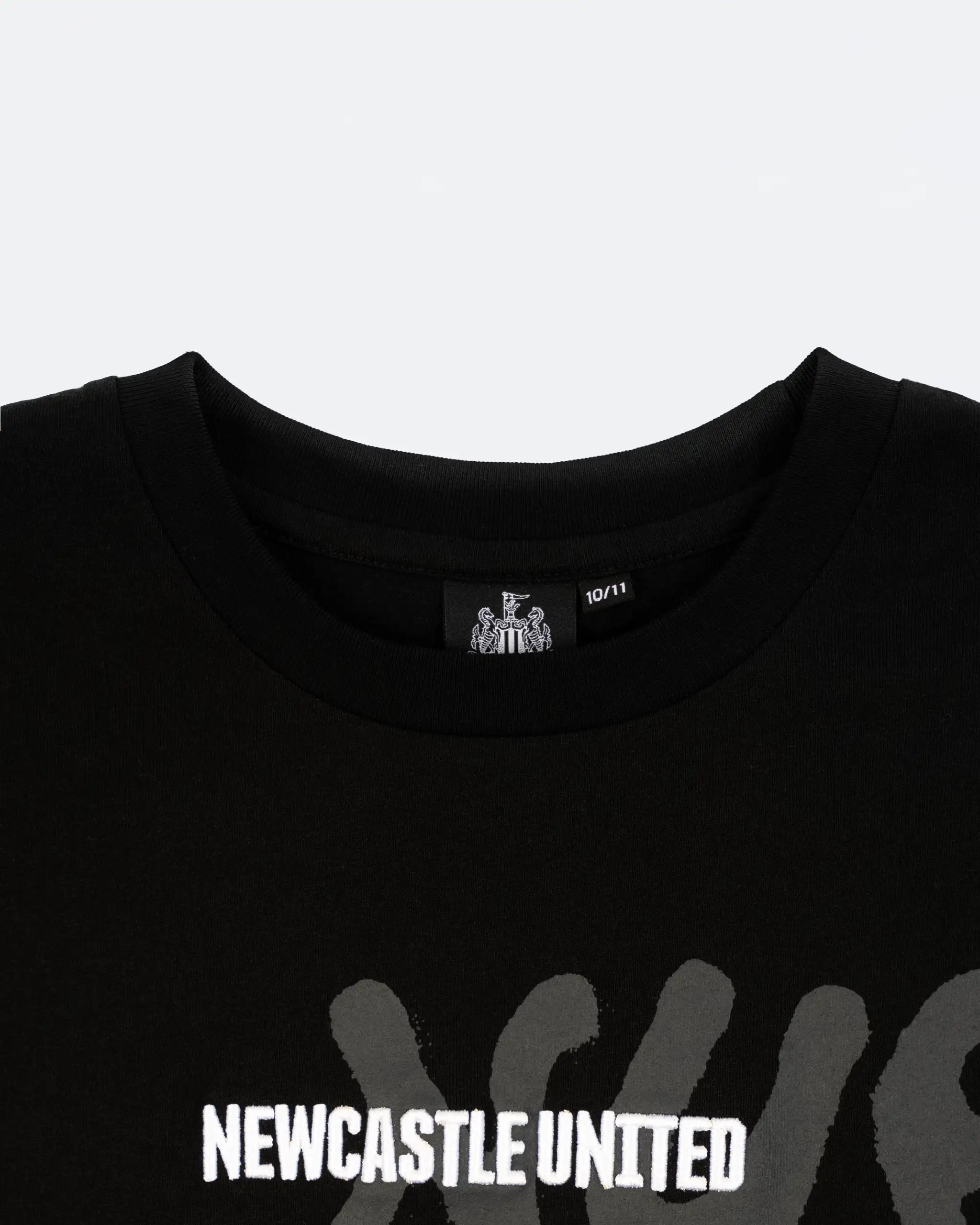 Newcastle United Kids' Black Graffiti Print T-Shirt