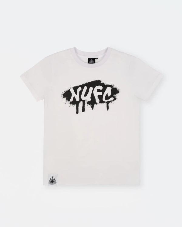 Newcastle United Kids' White Graffiti Print T-Shirt