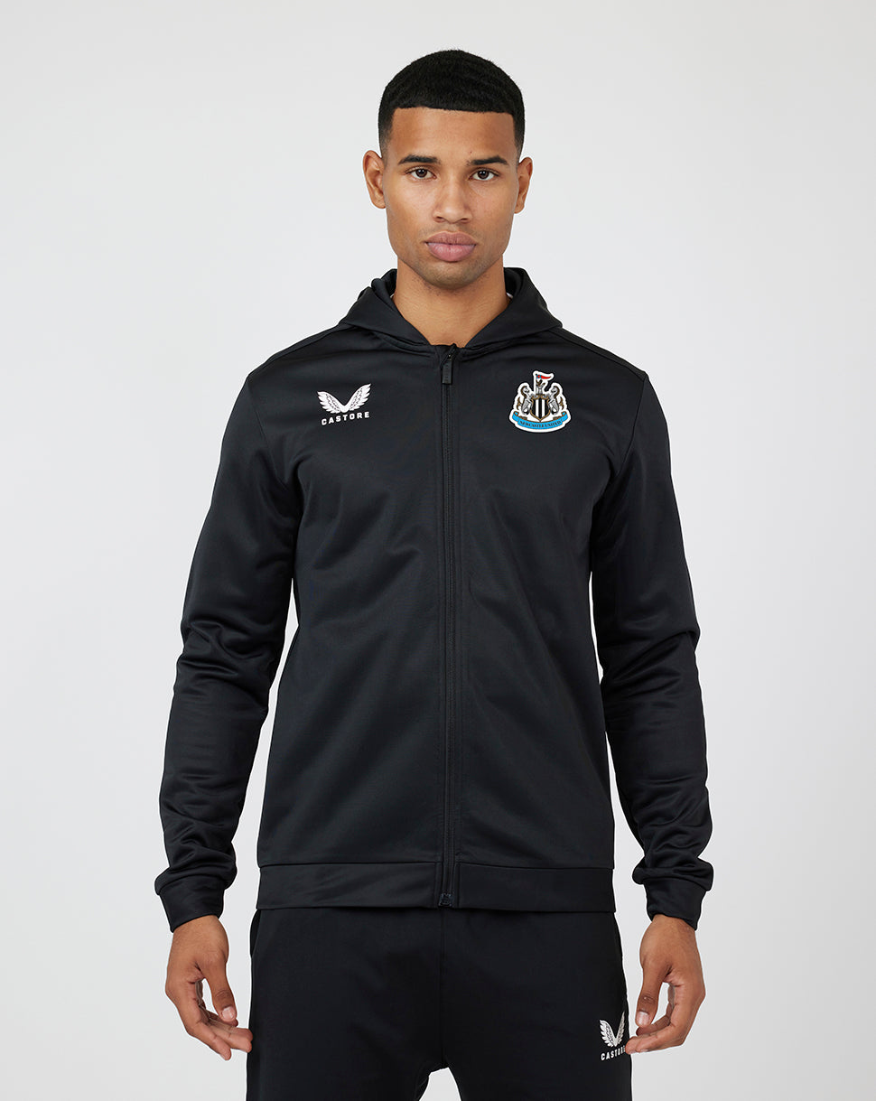 Mens black Newcastle United zip up training hoodie